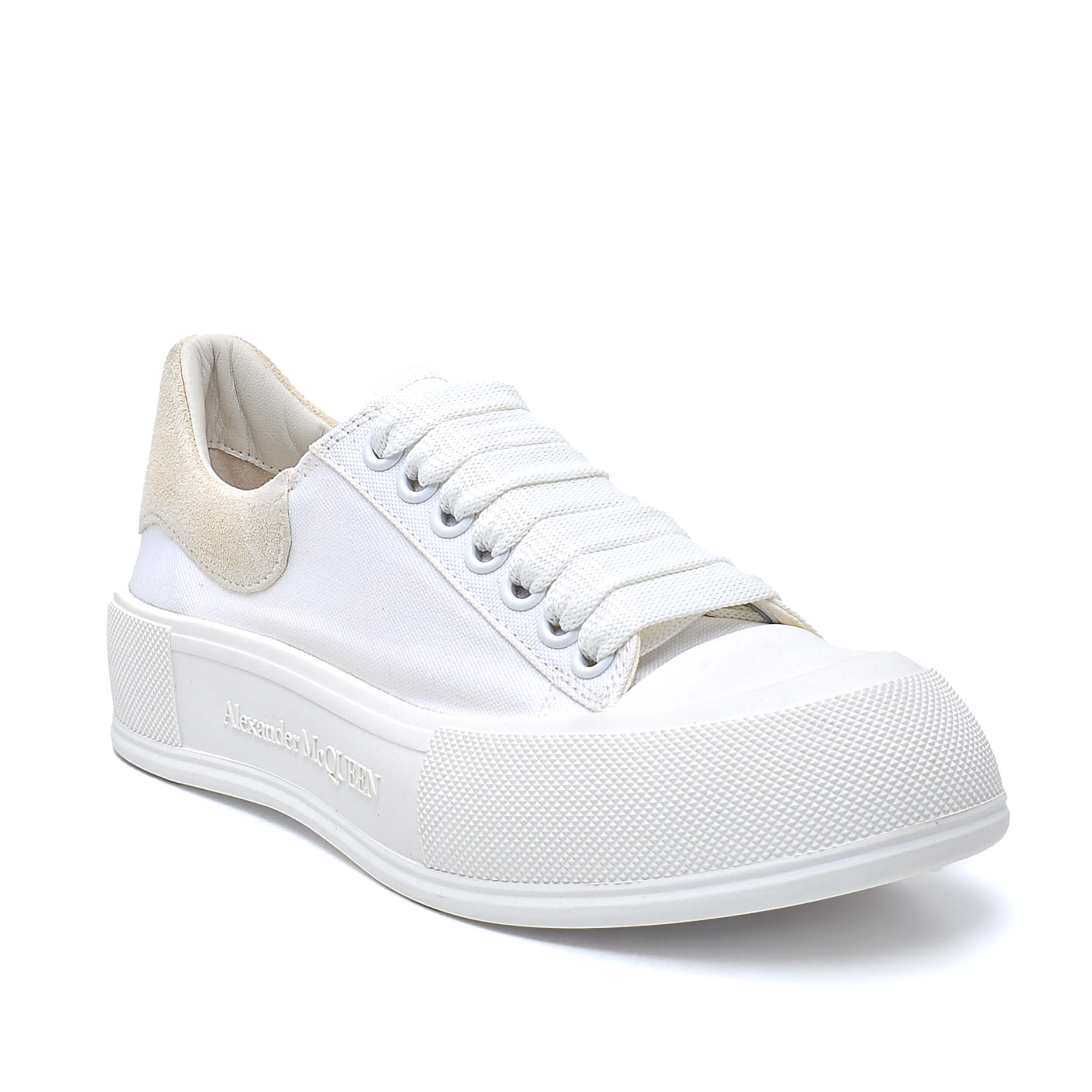Alexander McQueen - White Canvas Lace Sneakers / 38